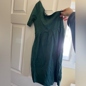 H&M one shoulder green dress